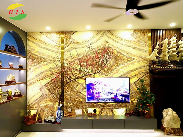 tranh đá onyx ốp tivi đẹp